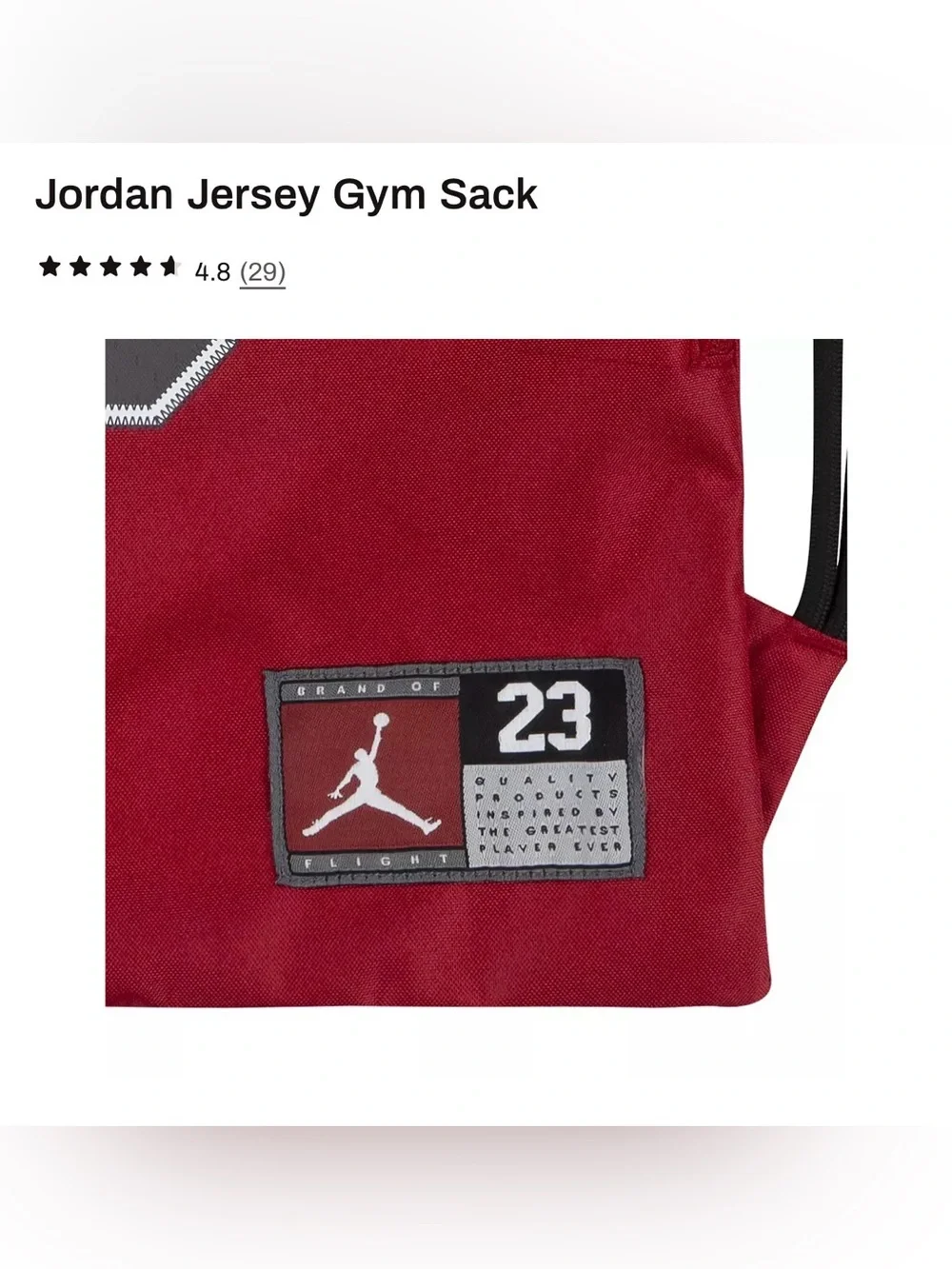 *new* Jordan Red and Black Jersey Gym Sack